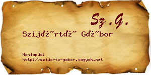 Szijártó Gábor névjegykártya
